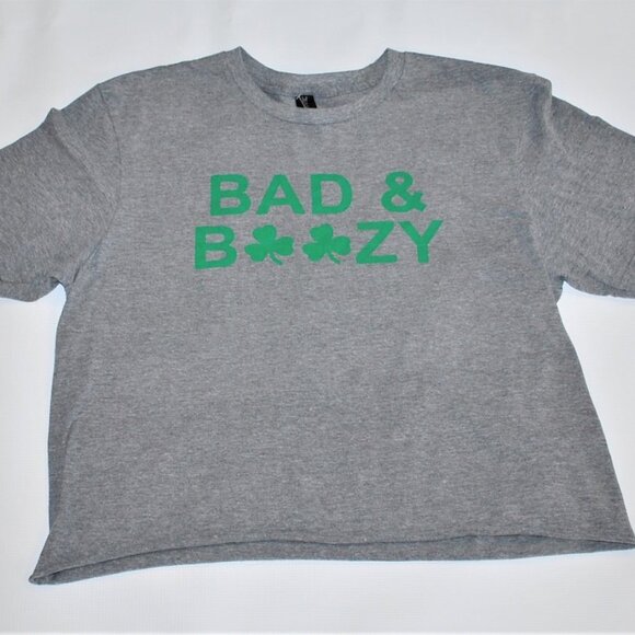 St Patricks Day Tee Tshirt "Bad & Boozy" Women's Large - Picture 1 of 1